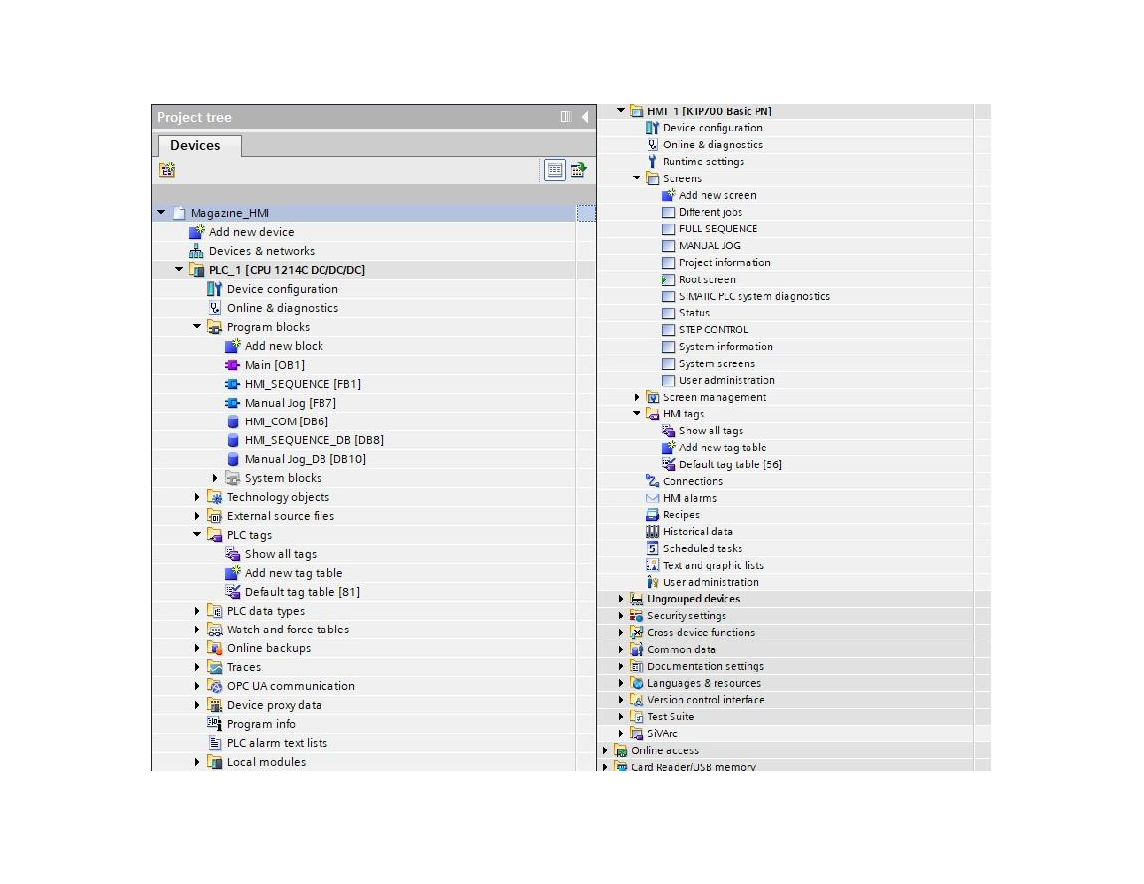 TIA Portal V18 HMI program blocks